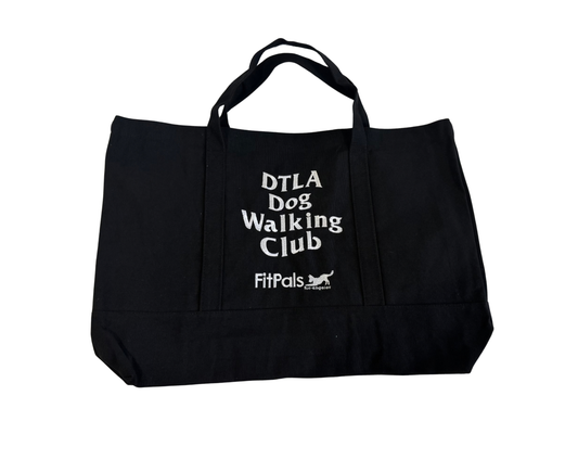 DTLA DOG WALKING CLUB JUMBO TOTE BAG - 21.5x15 inch Canvas Bag